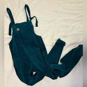 Lucy and Yak organic corduroy dungarees size 12L turquoise
